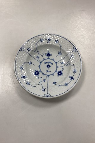 Bing og Grøndahl Blåmalet Musselmalet Hotel med Logo Lille Dyb Tallerken No. 710/1006