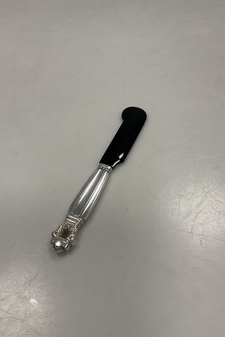 Georg Jensen Sterling Silver Acorn Caviar Knife with blade of Horn No. 67