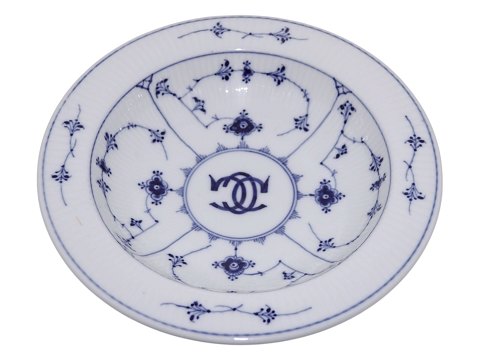 Musselmalet Riflet HotelporcelænSjældent grødfad med logo 21,0  cm. #2244