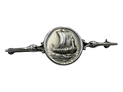 Georg Jensen sølvBroche med vikingeskib