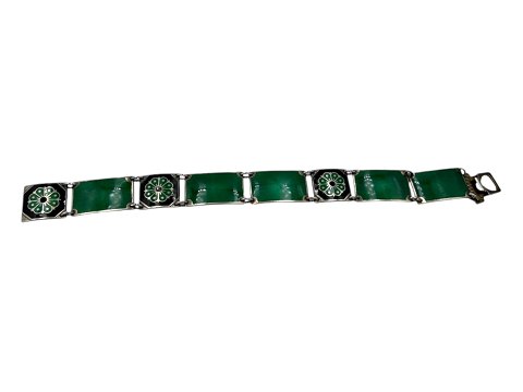 David Andersen Norway sterling silverBracelet with green enamel