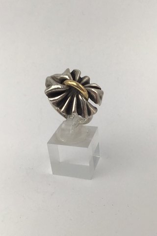 Georg Jensen Sterling Silver / Gold Ring No. 400 Lene Munthe