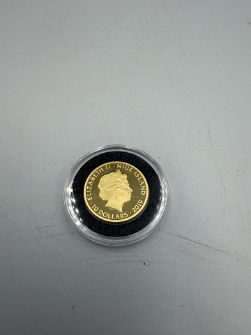 Niue 10$ guldmønt 2019 H. C. Andersen 'Dannebrog 1219-2019'