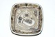 Royal Copenhagen Faience, Square dish.Decoration number. No. 719/2882Size: 11 x 11 cm.
