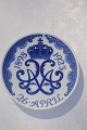 Kongelig 
porcelæn, 
Mindeplatte. 
Christian X.s 
og Alexandrines 
sølvbryllup, 
platte med 
Kronet ...