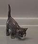 Bing & Grøndahl Kat B&G 2517 Grå killing med løftet hale 14 cm Kgl. #517 I fin og hel stand. 