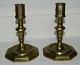 8-sided candlesticks in brass c. 1800.
