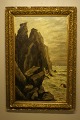 Her tilbydes et 
oliemaleri på 
lærred. 
Amerikansk 
kunstner, 
Raphaele 1899, 
klipper i 
Californien ...