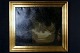 Olie på lærred, landskab med personer, antageligt fransk kunstner. Utydeligt 
signeret 91 (1891)