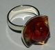 Ring in 
Sterling Silver 
925S with 
amber. In good 
condition. 
Stamped 
STERLING EF for 
Einer Fehrn ...