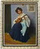 Palmai (19./20. 
årh.) Ungarn: 
En 
mandolinspillende 
kvinde. Olie på 
pap. Sign.: 
Palmai.55 x 43 
...