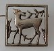 Silver Brooch 
with deer, 
stamped VB for 
Viggo Billing, 
Copenhagen 
between 1910 - 
1937. Square 
...