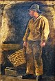 Pacht, Vilhelm 
(1843 - 1912) 
Danmark: 
Interiør med 
fisker. Olie på 
lærred/træ. 
Signeret.: 
Vilh. ...