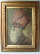 Hugo V. 
Pedersen 
(1870-1959):
Portræt af 
herre fra 
Indien med 
lyserød turban.
Olie på ...