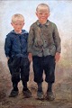 Larsen-Særslev, 
Frederik (1870 
- 1942) 
Danmark: To 
drenge. Olie på 
lærred. 
Signeret.: Fr. 
Larsen ...