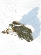 Fine 
leaf-shaped 
broche, gilded 
sterling 925 s. 
Height 4 cms. X 
2,7 cms.