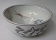 Japansk Imari 
sk&aring;l i 
porcel&aelig;n, 
19. &aring;rh. 
Dekoreret med 
traner og 
Fuyiyama. Med 
...