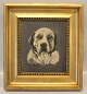 Hundemaleri Ca 
34 x 31 cm 
inklusiv 
guldramme
Hvliken 
hundetype ?