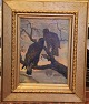 Maleri Rovfugle 
på gren 
Oliemaleri på 
Lærred ca 60 x 
49 cm inklusiv 
original 
guldramme 
Vilhelm ...