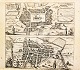Kobberstik, 
1596, 
topografiske 
oversigter over 
Heide og 
Meldorf, 
Holsten. "Icon 
oppidi Heide - 
...