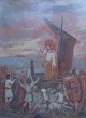 Lund, Niels 
Anker (1840 - 
1922) Danmark: 
 Udkast til 
altertavle. 
Jesus prædiker 
ved søen. Olie 
...