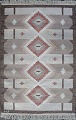Rölakan tæppe med geometrisk mønster i brune/røde nuancer. Signeret MJ. Sverige, midt ...