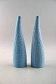 Gustavsberg, Sweden, a pair of reptile vases in turquoise by Stig Lindberg, 
Swedish ceramist.