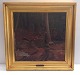 Maleri af den 
danske maler 
Frants 
Henningsen 
(1850-1908), 
motiv af en 
efterårsskov. 
Maleri ca. ...