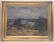 Landskabsmaleri 
af Carl Milton 
Jensen 
(1855-1928)
Størrelse: ca. 
67 cm. langt og 
ca. 49,5 cm ...