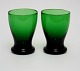 Holmegaard 
glasværk 1900. 
Mørkegrønne 
jyske 
punchbæger, 
højde 9,2 cm. 
Diameter 6,5 
cm. Pris: 275 
...