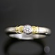 Georg Jensen 
18kt Gold and 
White gold Ring 
with 0.12 ct 
Diamond
Stamped with 
post-1945 
Stamps ...