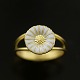 Bernhard Hertz. 
Marguerit / 
Daisy Ring. 
Gilded Sterling 
Silver with 
white enamel.
Stamped BH & 
...
