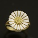 Bernhard Hertz. 
Marguerit / 
Daisy Ring. 
Gilded Sterling 
Silver with 
white enamel.
Stamped BH & 
...