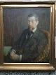 Ernst V. Brandt 
(1880-1957):
Portræt af 
siddende mand i 
stue 1912.
Olie på 
træplade.
Sign.: ...