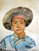 Kinesisk 
kunstner, 19. 
årh.: Portræt 
af en kvinde. 
Akvarel. 
Signeret.: W. 
Thien. 32 x 25 
cm. I ...