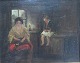Engelsk 
kunstner (19. 
årh.): Køkken 
interiør med 
kvinde og 
dreng. Olie på 
træpanel. 
Usigneret. ...