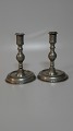 Par tinstager lysestager"Næstvedform" Ca. år 1780-1800Højde 16cm.