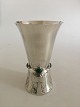 Georg Jensen 
Sterling Sølv 
Vase No. 116 
prydet med 
Grønne Agater. 
Med GJ stempel 
fra ca. ...