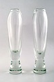 A pair of large Orrefors glass vases, stylish Swedish design. 1950 / 60s.