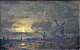 Xylander,Wilhelm 
(1840- 1913) 
Danmark.
Hollandsk 
kanal i 
nærheden af 
Amsterdam med 
møller i ...
