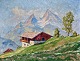 Tysk kunstner 
(20. årh.) 
Bjerg landskab. 
Olie på lærred. 
Signeret Walter 
Kravst, 
München. 31 x 
...