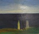 Jens Søndergaard (1895-1957). Important Danish artist.
Coastal landscape with figures.