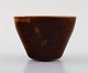 Saxbo stoneware vase in modern design, glaze in brown shades.