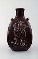Royal Copenhagen Jais Nielsen ceramic vase in ox blood glaze.