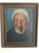 Ubekendt 
kunstner (20 
årh):
Portræt af 
ældre mand med 
pibe.
Olie på plade.
Sign.: ML ...