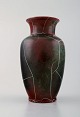Richard Uhlemeyer, German ceramist.
Ceramic vase, beautiful cracked glaze in green red shades.