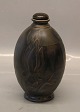 Bing & Grøndahl 
stentøj B&G 
1704 Vase med 
låg / Urne Brun 
glaseret med 
stiliserede 
bomster i ...