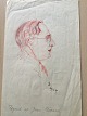 Jean Ricard (20 
årh):
Herreportræt 
1929.
Rødkridt mv. 
på papir.
Sign.: JR
Dateret - 29/7 
...