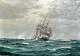 Landt, Frants 
(1885 - 1975) 
Danmark: Marine 
med sejlskib. 
Olie på lærred. 
Signeret: Fr. 
Landt ...