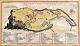 Håndkoloreret kort over øen Gorèe, 19. årh. Fransk udgave. Med fransk og hollandsk tekst. 21 x ...